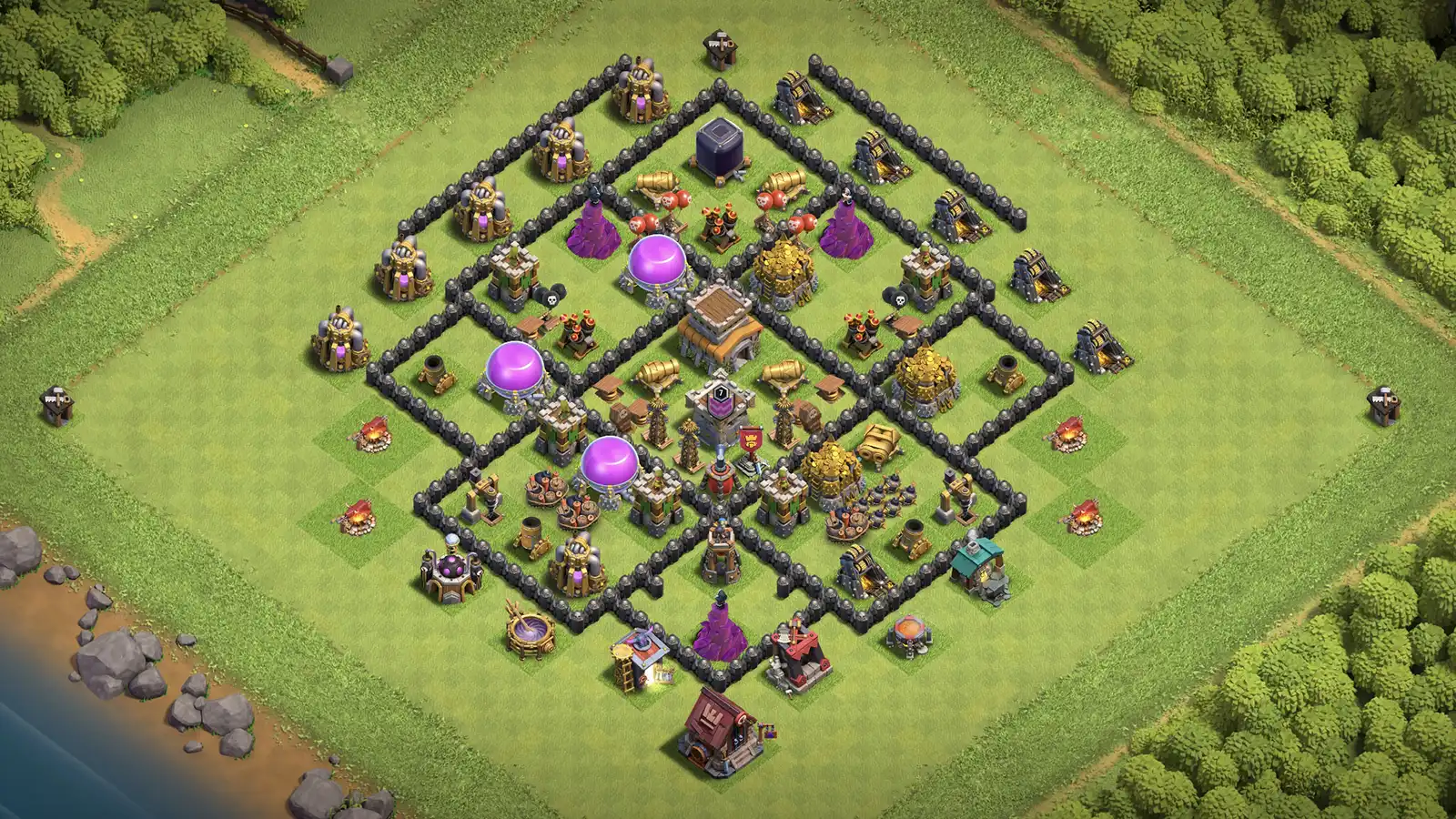 TH8 Anti-2 Trophy Base - ClashBaseLink