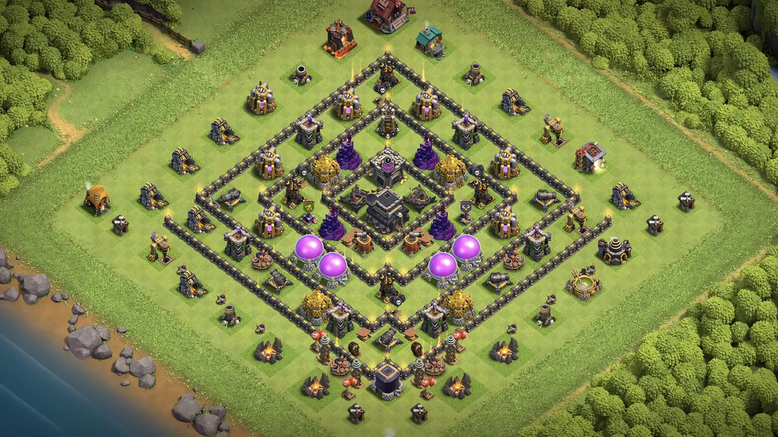 TH9 Anti-2 Trophy Base - ClashBaseLink
