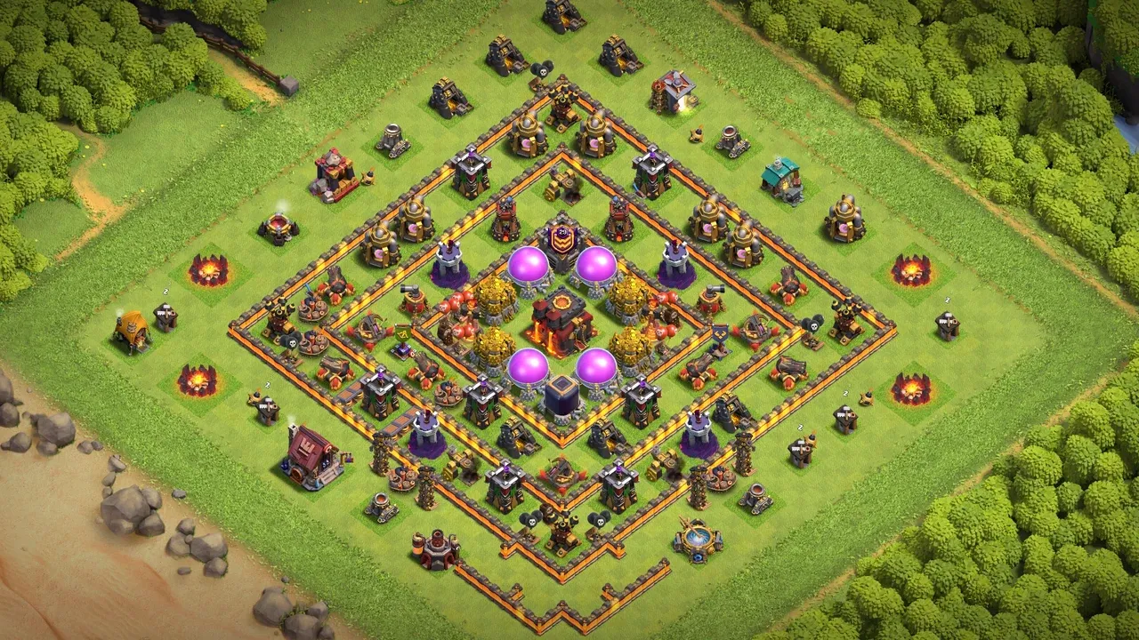 th10 anti 2 star farming base layout with copy link in clash of clans - coc town hall 16 base