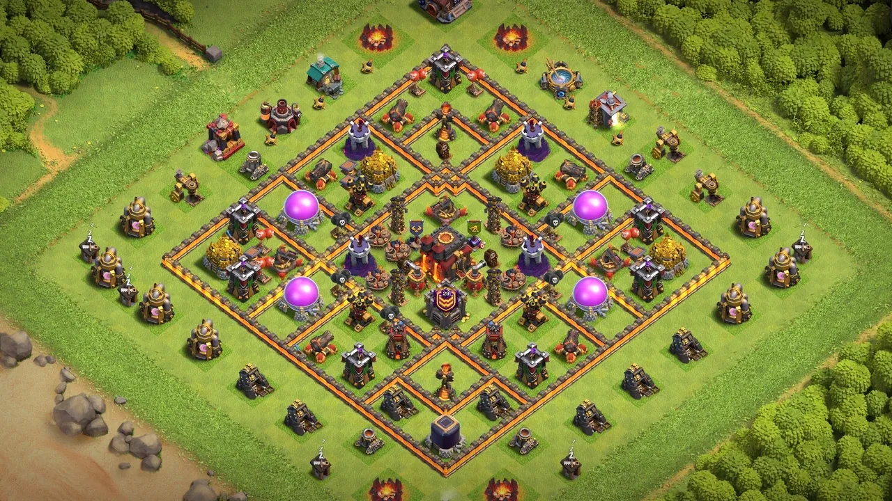 th10 anti 2 star trophy base layout with copy link in clash of clans - coc town hall 16 base
