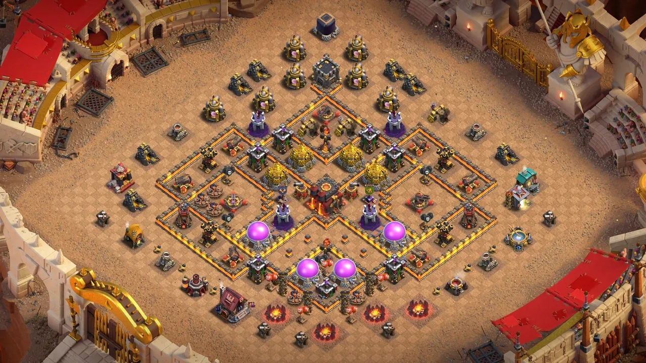 th10 anti 2 star war base layout with copy link in clash of clans - coc town hall 16 base