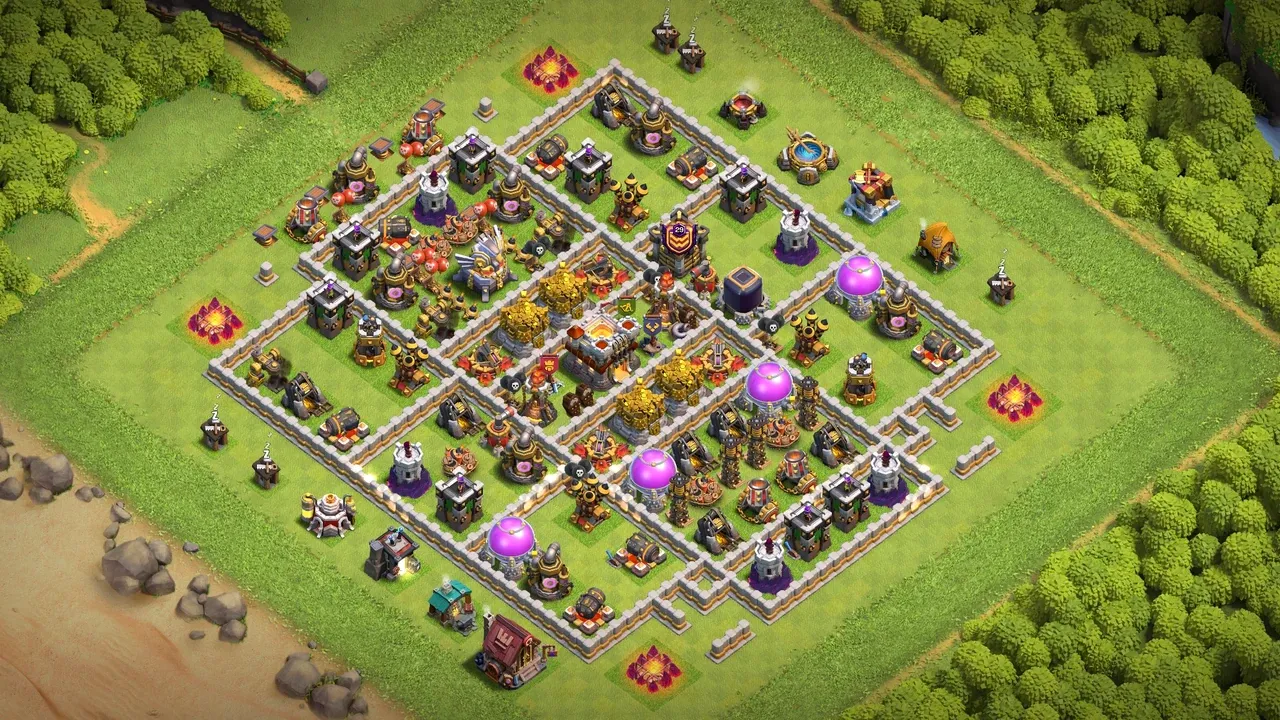 th11 anti 2 star farming base layout with copy link in clash of clans - coc town hall 16 base