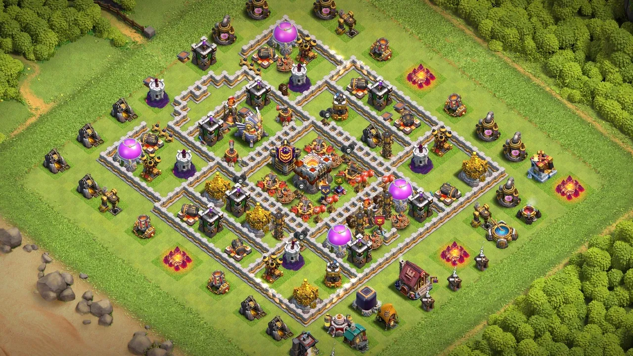 th11 anti 2 star trophy base layout with copy link in clash of clans - coc town hall 16 base