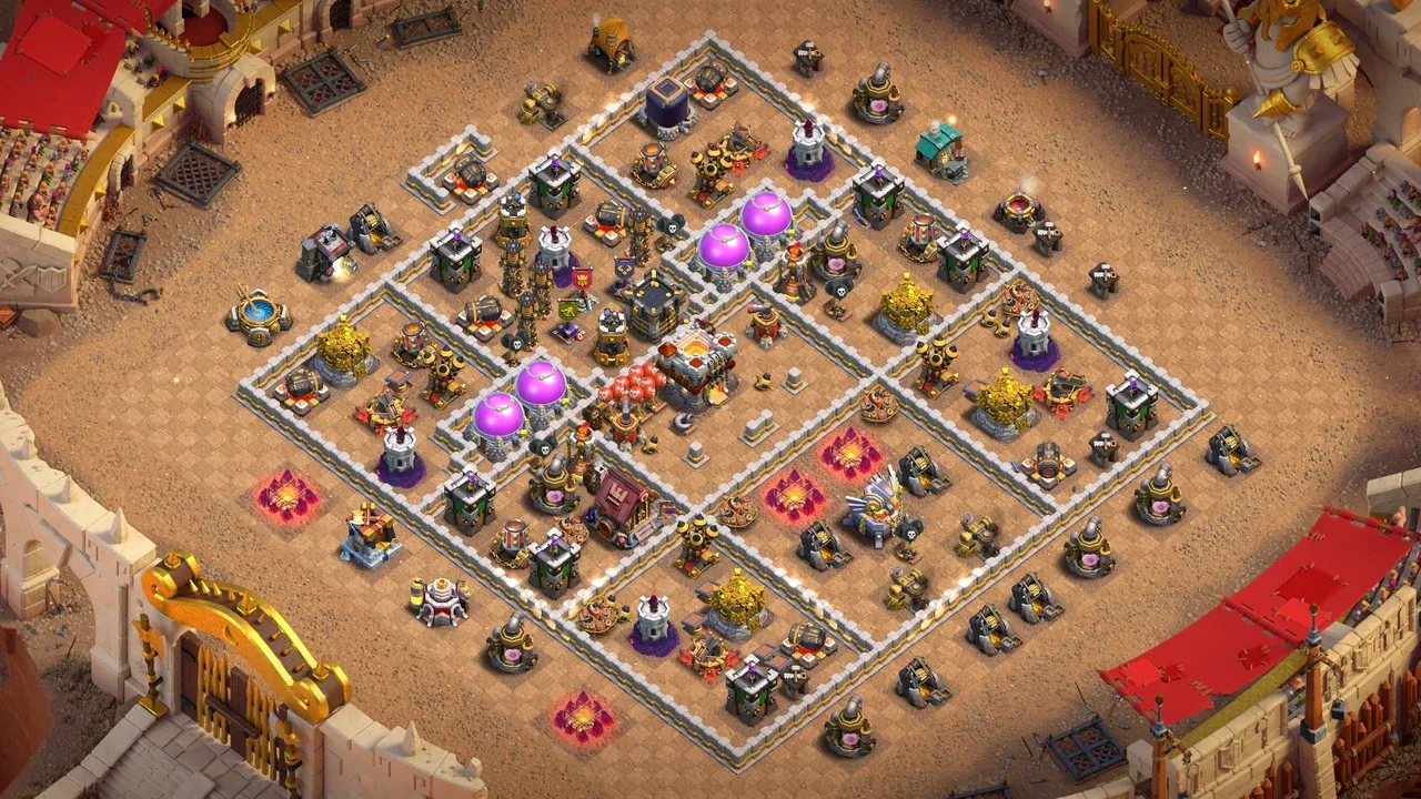 th11 anti 2 star war base layout with copy link in clash of clans - coc town hall 16 base