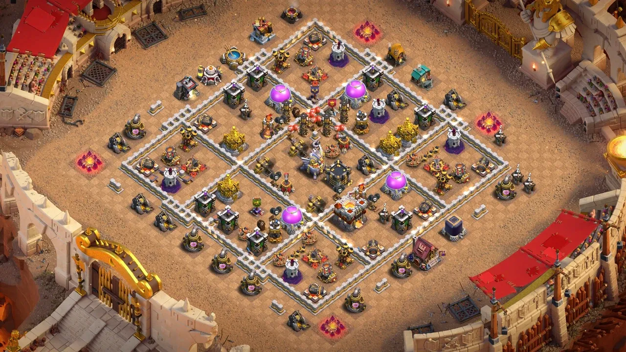 th11 anti 3 star cwl base layout with copy link in clash of clans - coc town hall 16 base