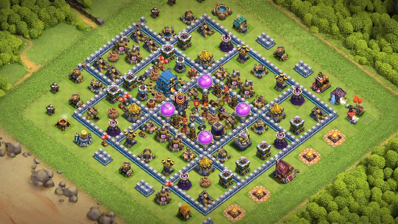 th12 anti 3 star farming base layout with copy link in clash of clans - coc town hall 16 base