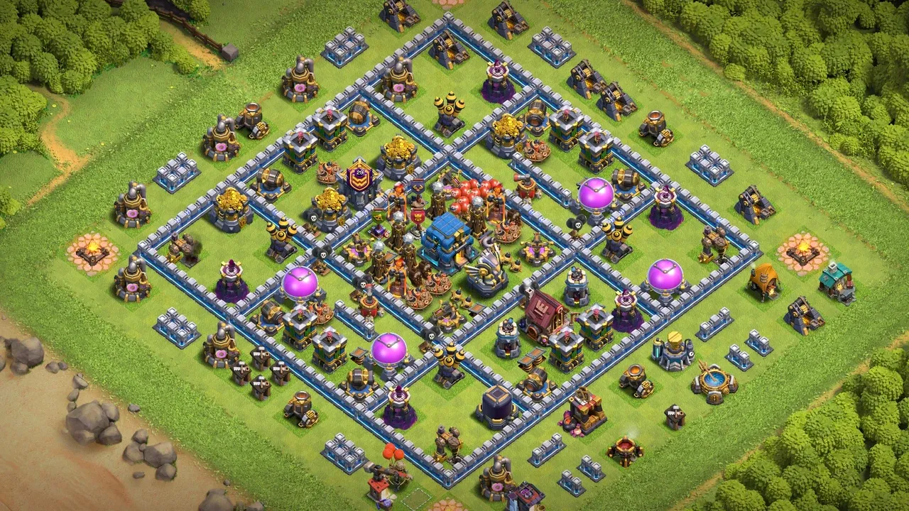 th12 anti 2 star trophy base layout with copy link in clash of clans - coc town hall 16 base