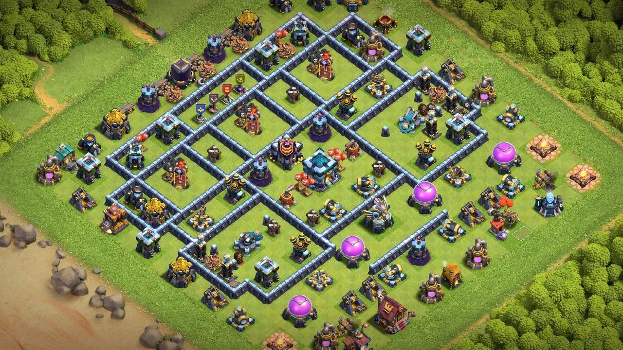 th13 anti 2 star trophy base layout with copy link in clash of clans - coc town hall 16 base