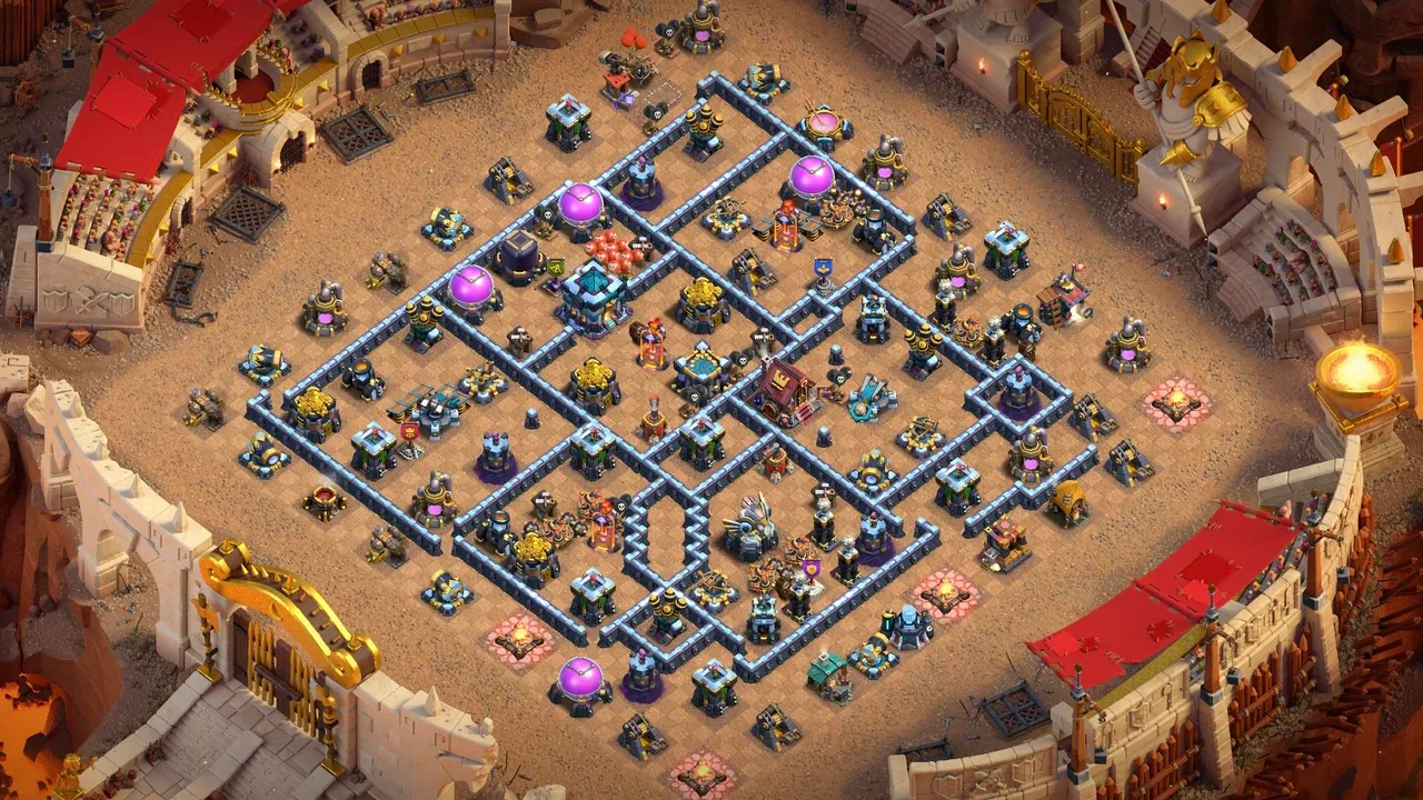 th13 anti 3 star cwl base layout with copy link in clash of clans - coc town hall 16 base