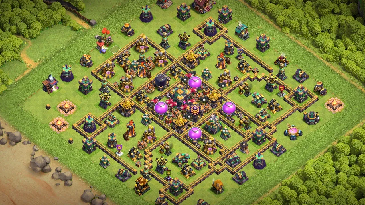 th14 anti 3 star farming base layout with copy link in clash of clans - coc town hall 16 base