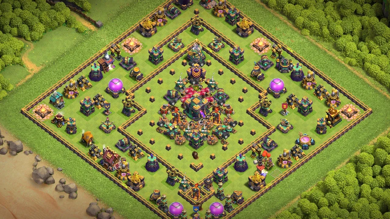 th14 anti 2 star trophy base layout with copy link in clash of clans - coc town hall 16 base