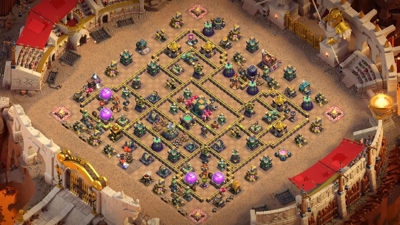 th14 anti 2 star war base layout with copy link in clash of clans - coc town hall 16 base