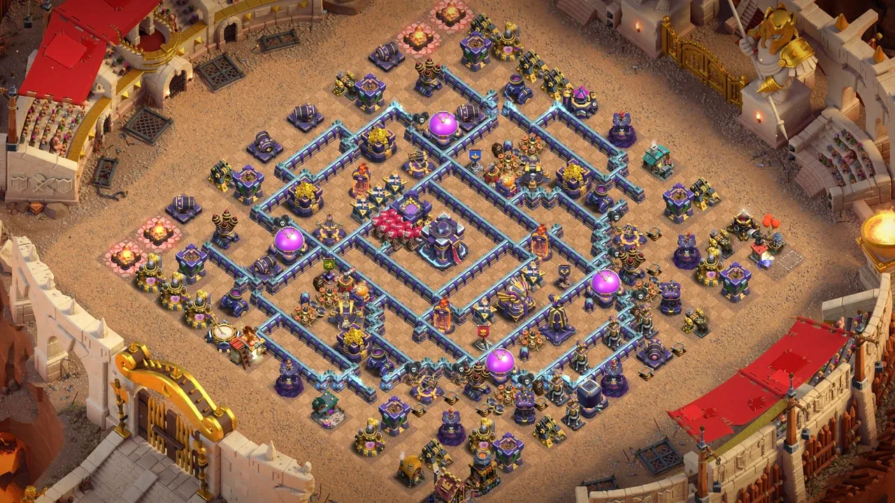 th15 anti 2 star war base layout with copy link in clash of clans - coc town hall 16 base