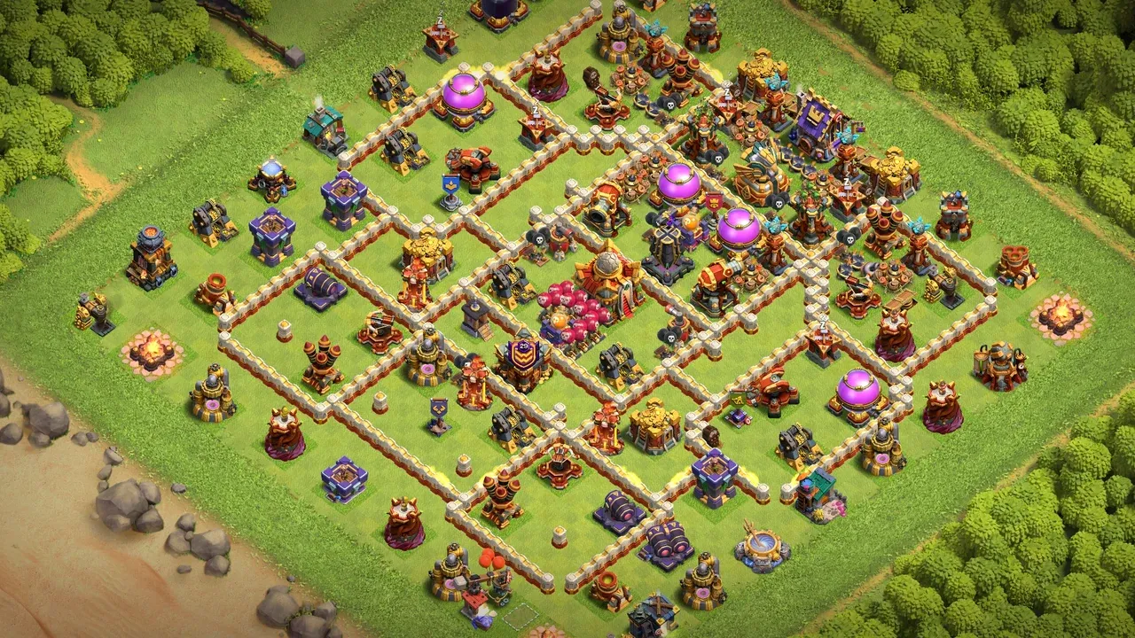th16 anti 2 star trophy base layout with copy link in clash of clans - coc town hall 16 base