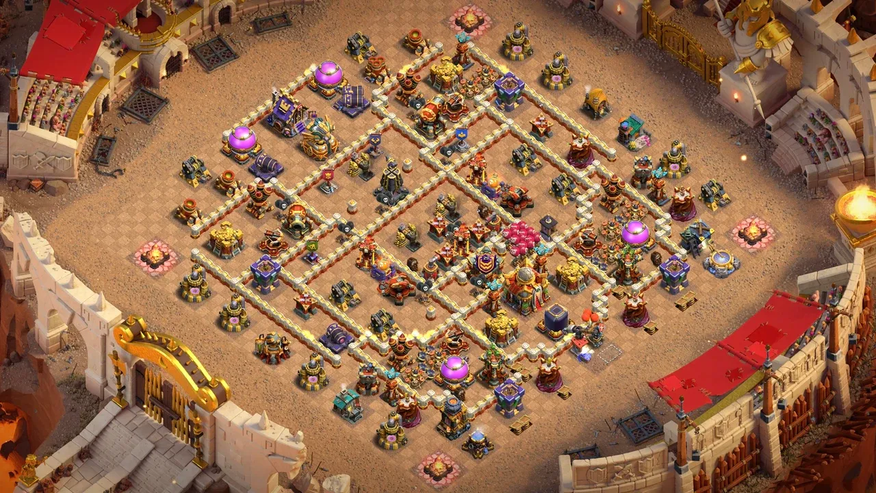 th16 anti 3 star cwl base layout with copy link in clash of clans - coc town hall 16 base