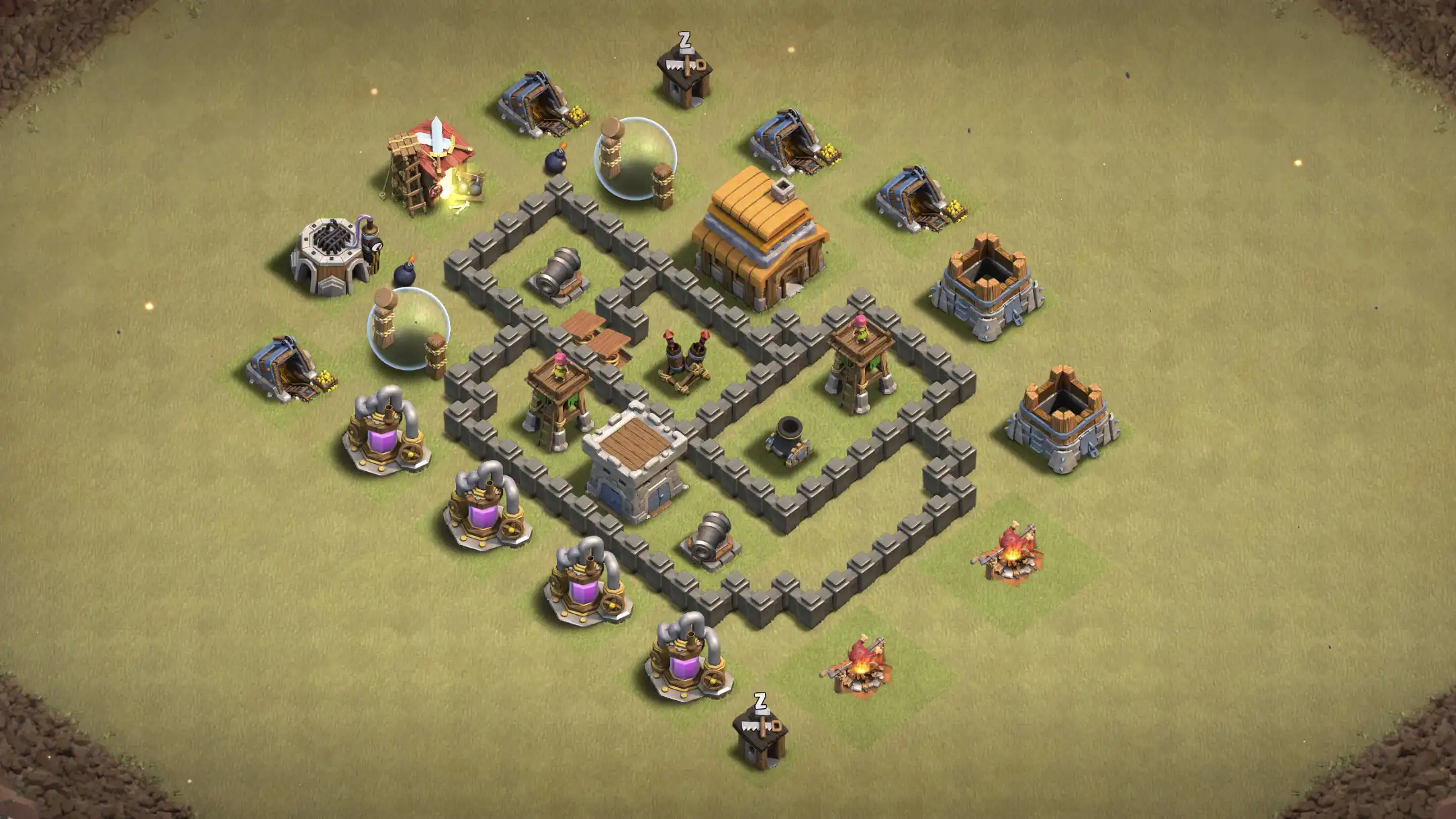 th4 anti-3 star cwl base layout with copy link for clash of clans - th4 coc base