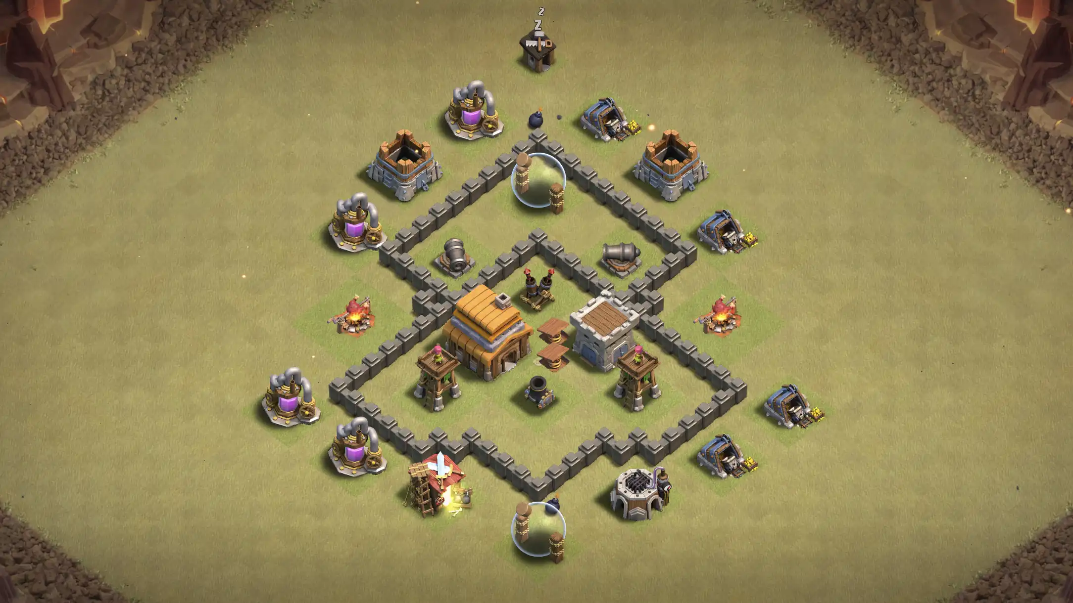 th4 anti-3 star cwl base layout with copy link for clash of clans - th4 coc base