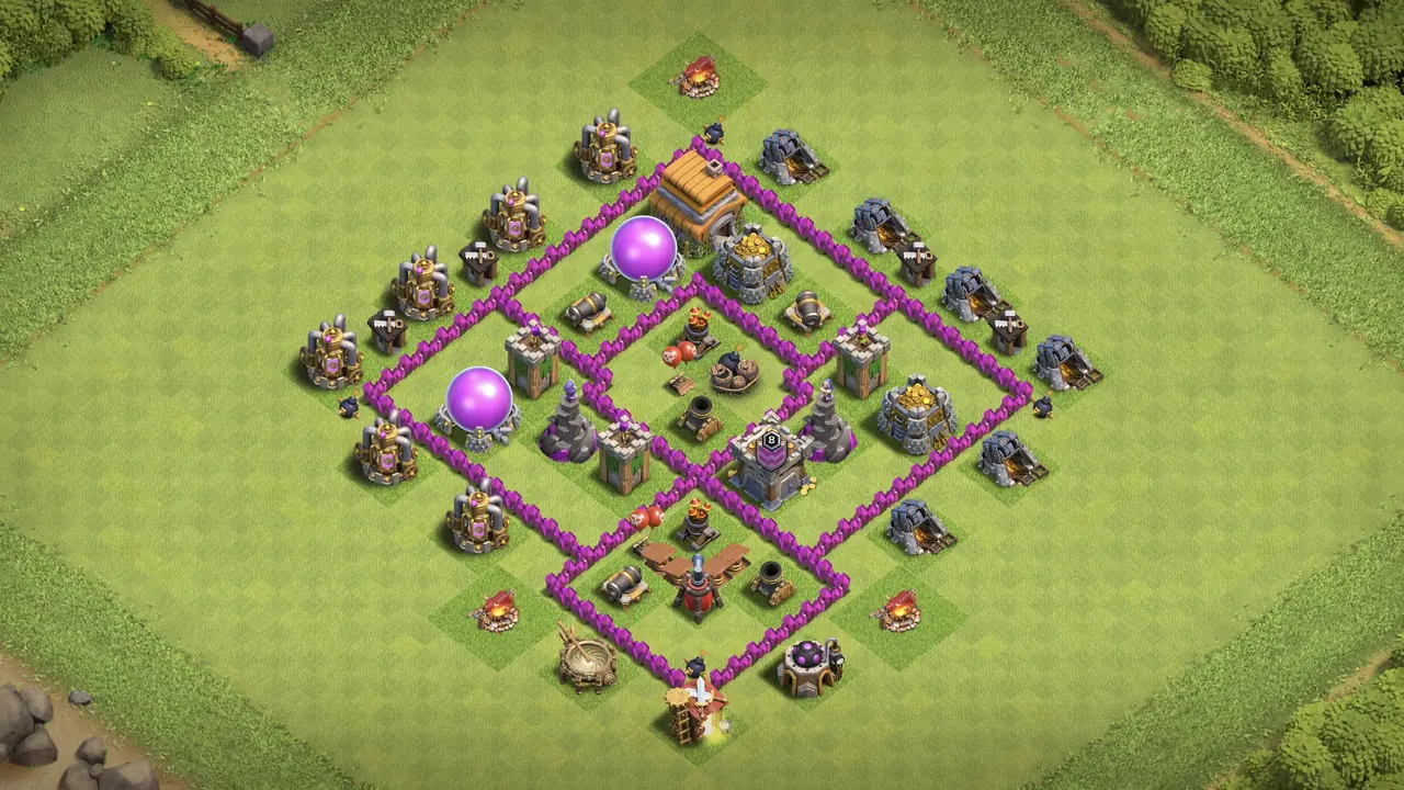 th6 anti 3 star farming base layout with copy link in clash of clans - coc town hall 16 base