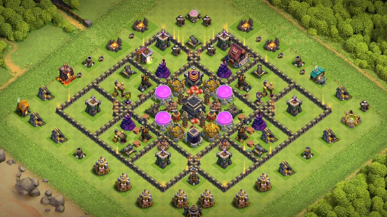 th9 anti 2 star farming base layout with copy link in clash of clans - coc town hall 16 base