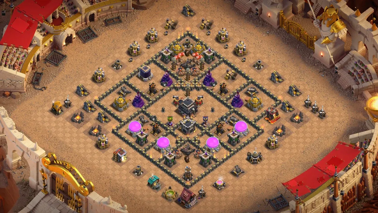 th9 anti 2 star war base layout with copy link in clash of clans - coc town hall 16 base