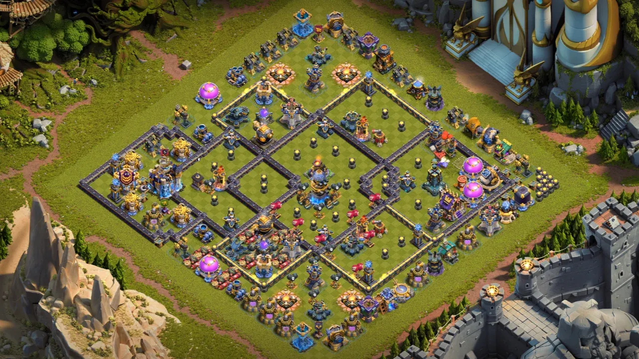Best TH18 Lava Launcher anti-3 star ranked base layout for Clash of Clans Legend League 2026 with copy link