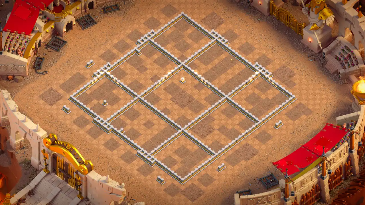 th11 anti 3 star cwl base wall view - wall layout only for clash of clans town hall 11