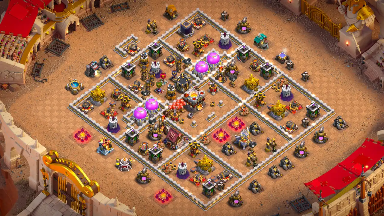 th11 anti 2 star war base layout with copy link in clash of clans - coc town hall 11 base
