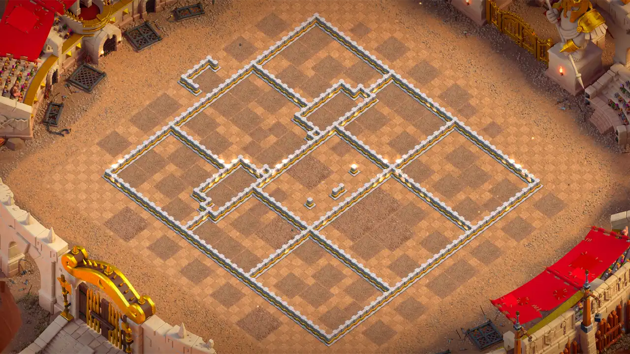 th11 anti 2 star war base wall view - wall layout only for clash of clans town hall 11