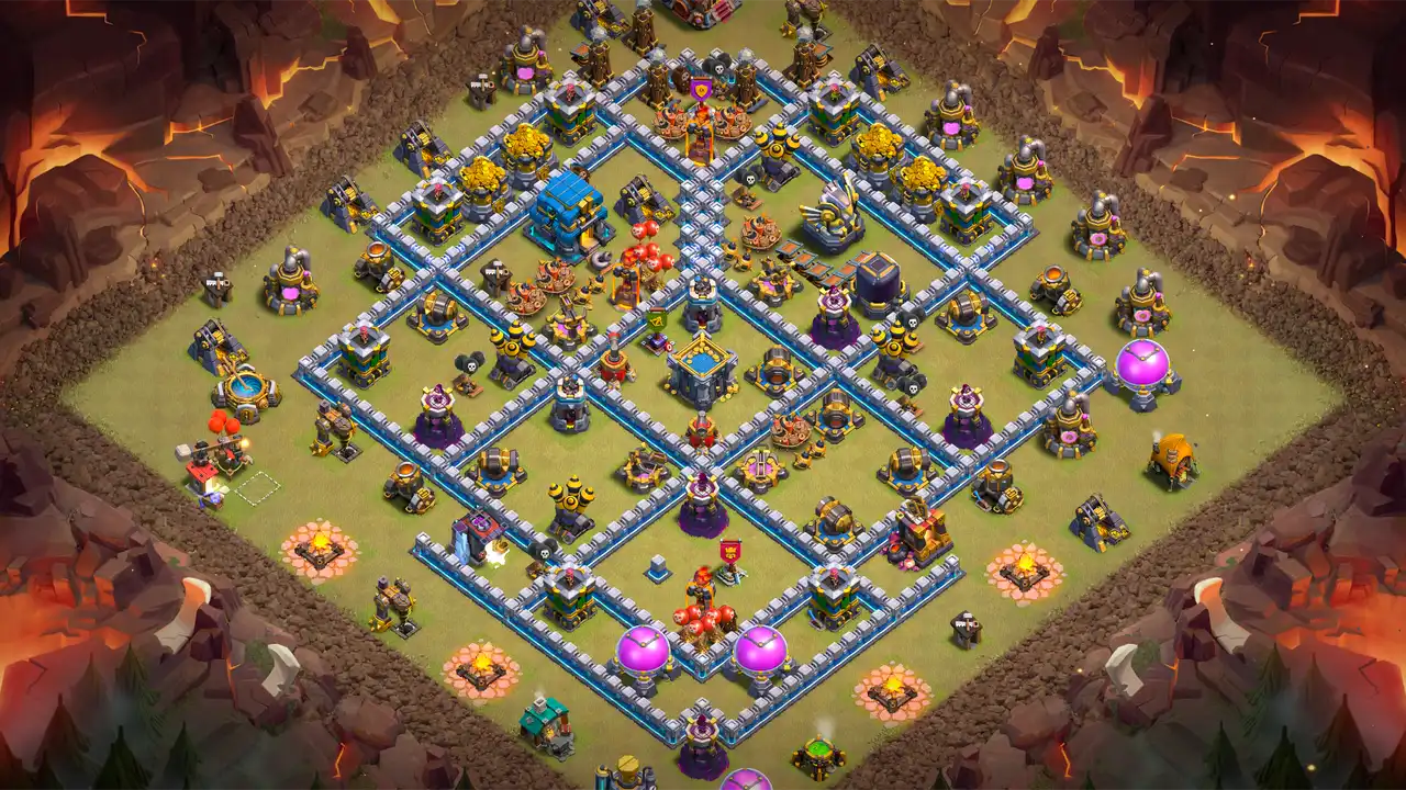 th12 anti 3 star cwl base layout with copy link in clash of clans - coc town hall 12 base