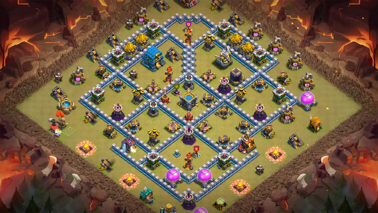th12 anti 3 star cwl base scout view - full base layout for clash of clans town hall 12