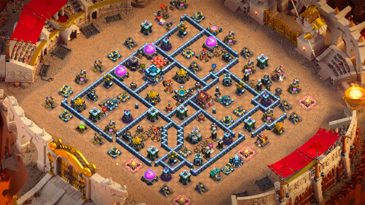 th13 anti 3 star cwl base layout with copy link in clash of clans - coc town hall 13 base