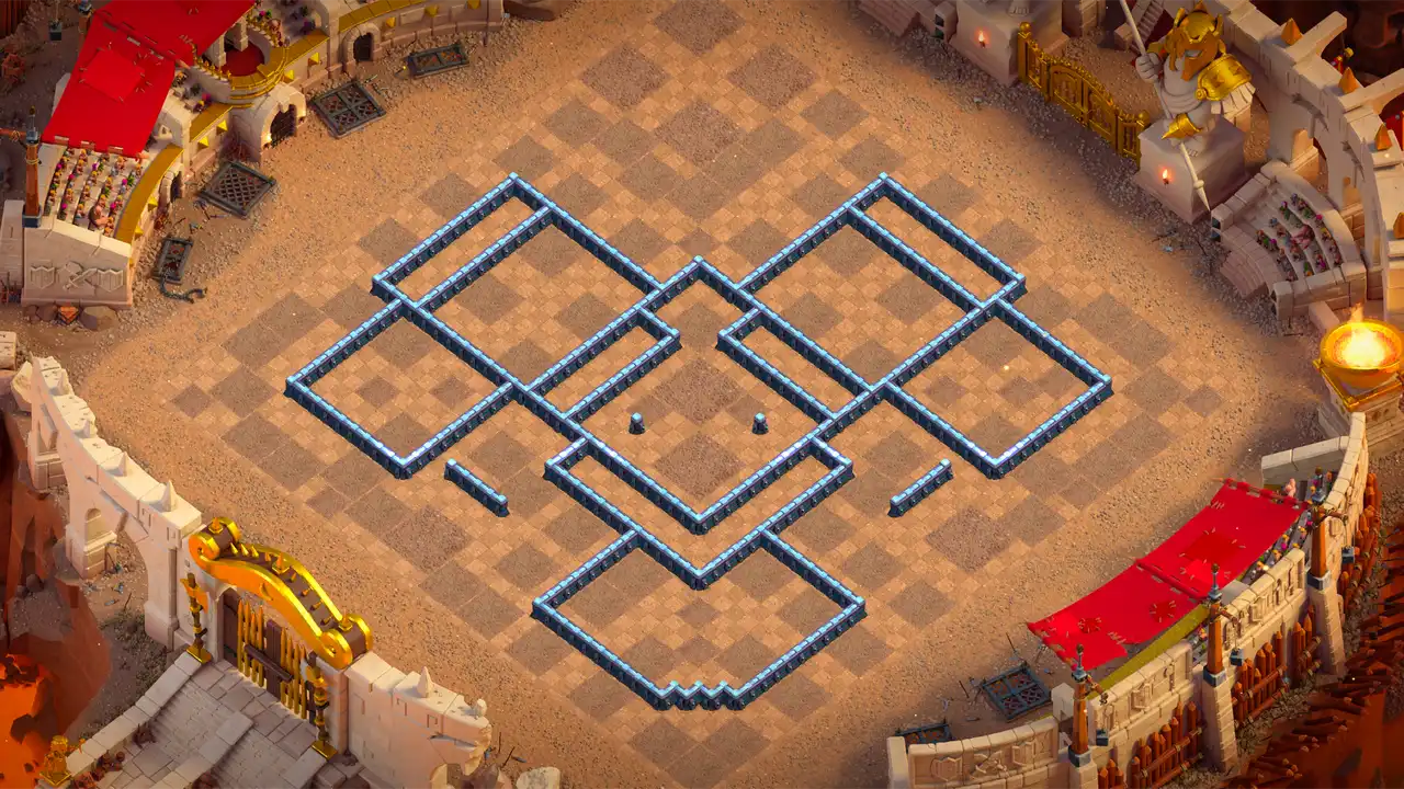 th13 anti 2 star war base wall view - wall layout only for clash of clans town hall 13