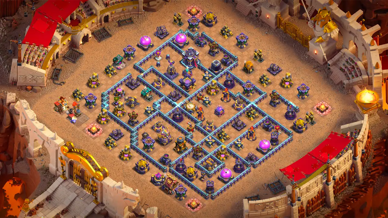 th15 anti 3 star cwl base scout view - full base layout for clash of clans town hall 15