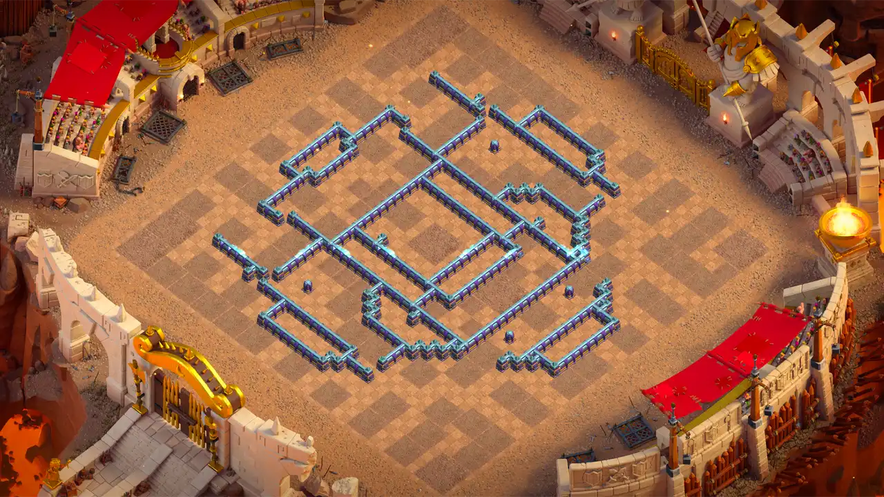 th15 anti 2 star war base wall view - wall layout only for clash of clans town hall 15