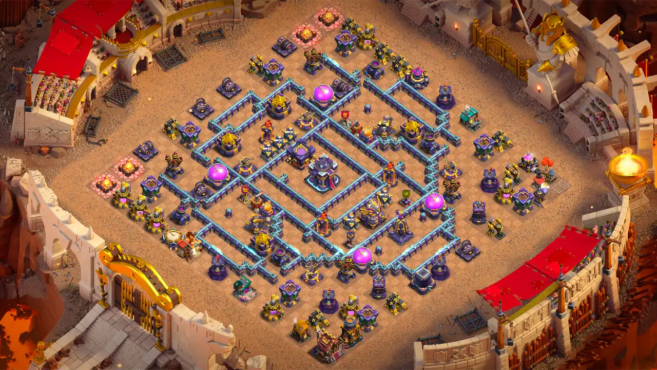 th15 anti 2 star war base scout view - full base layout for clash of clans town hall 15