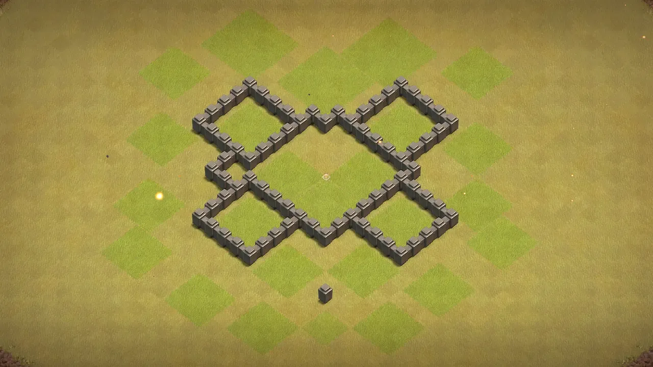 TH4 CWL base wall view - wall layout only for clash of clans town hall 4