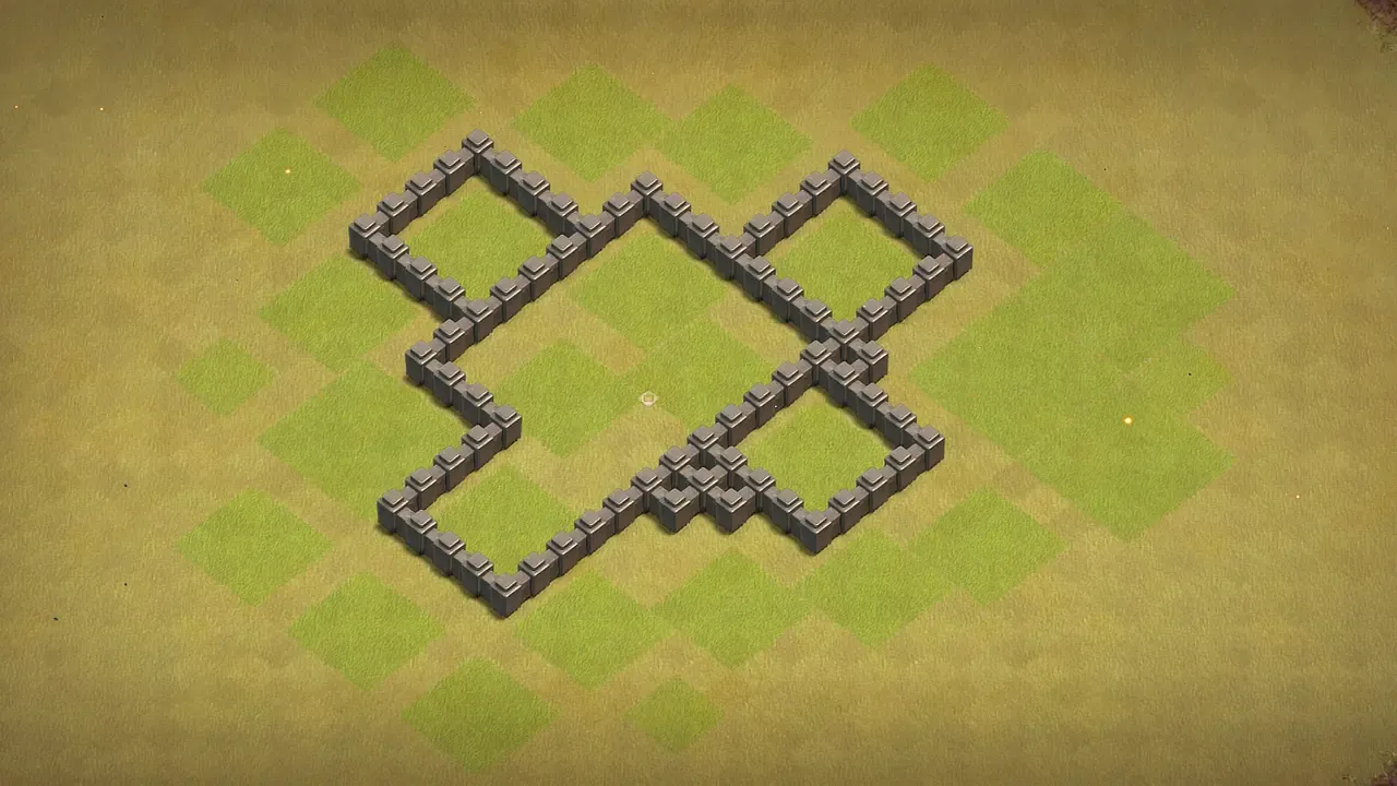 TH4 CWL base wall view - wall layout only for clash of clans town hall 4