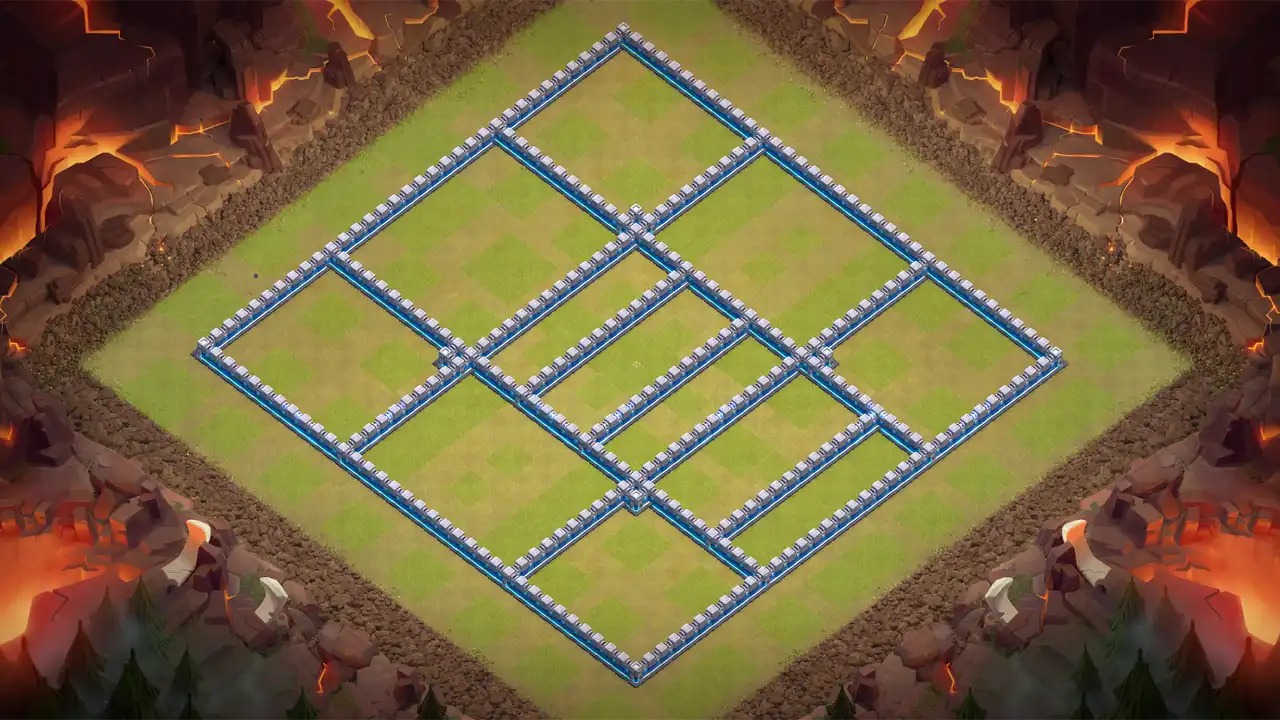 th12 anti 2 star hot candle cwl base wall view - wall layout only for clash of clans town hall 12