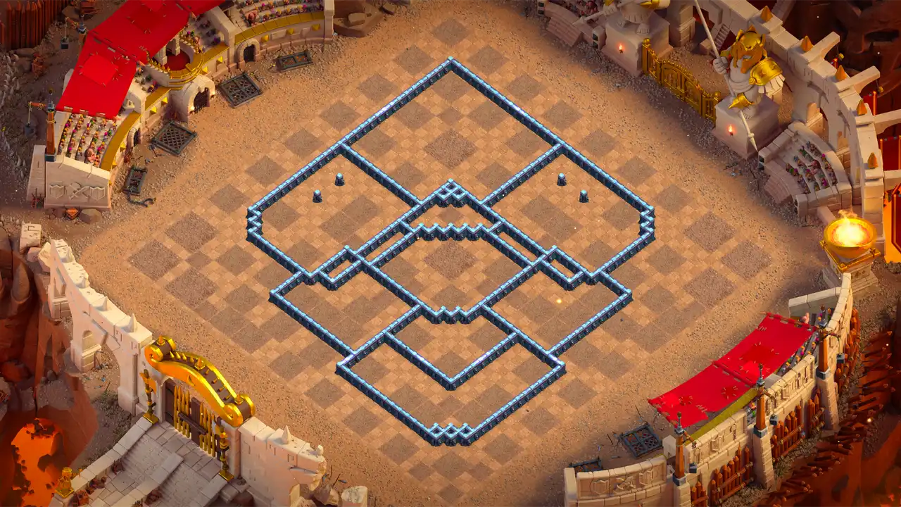 th13 anti 2 star hot candle cwl base wall view - wall layout only for clash of clans town hall 13