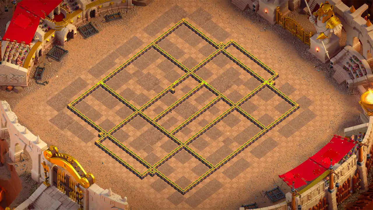 th14 anti 2 star hot candle cwl base wall view - wall layout only for clash of clans town hall 14