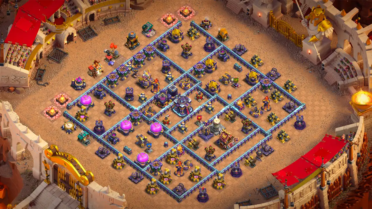 th15 anti 2 star hot candle cwl base scout view - full base layout for clash of clans town hall 15