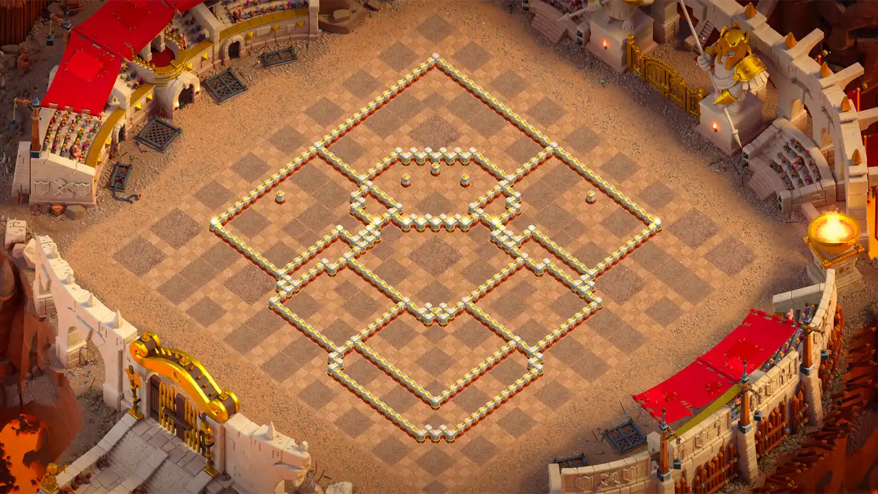 th16 anti 2 star hot candle cwl base wall view - wall layout only for clash of clans town hall 16