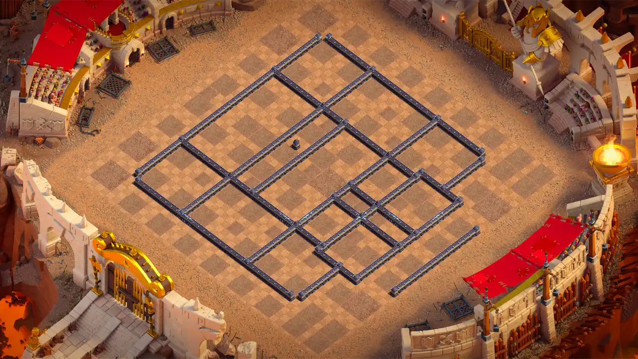 th18 anti 2 star hot candle cwl base wall view - wall layout only for clash of clans town hall 18