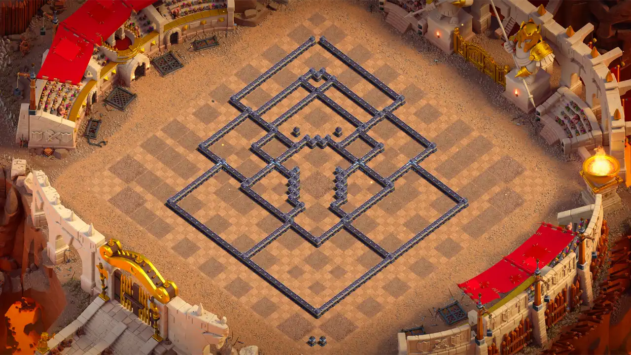 th18 anti 2 star cake-a-pult war base wall view - wall layout only for clash of clans town hall 18