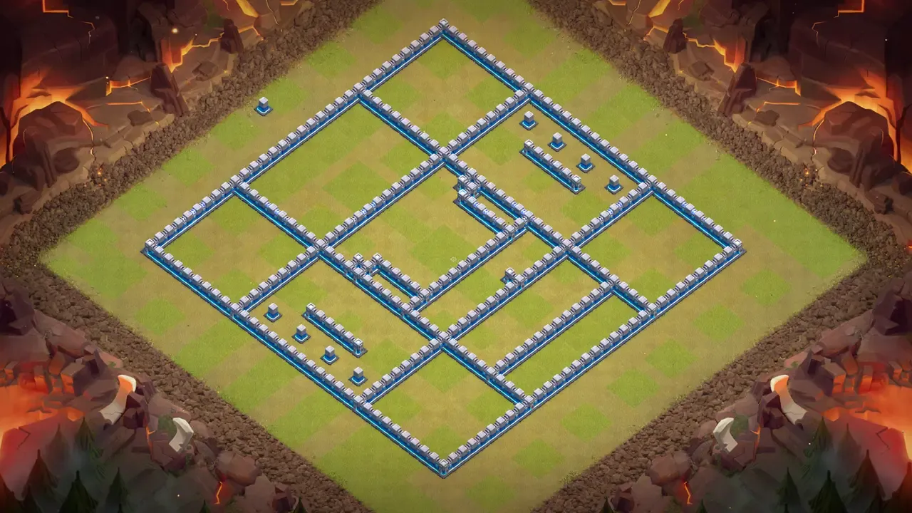 th12 anti 2 star hero hunter hot candle war base wall view - wall layout only for clash of clans town hall 12