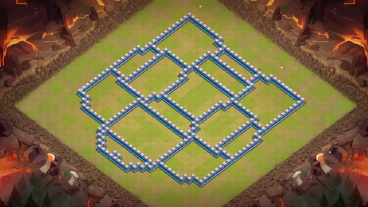 th12 anti 3 star hot candle cwl base wall view - wall layout only for clash of clans town hall 12