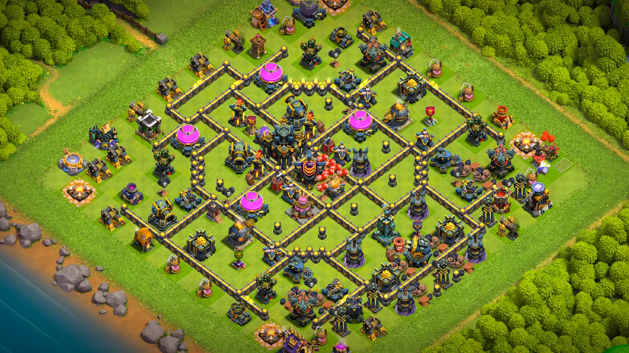 th17 anti 2 cake a pult ranked base with copy link to clash of clans - central multi target inferno backed by a rage tower for a strong push