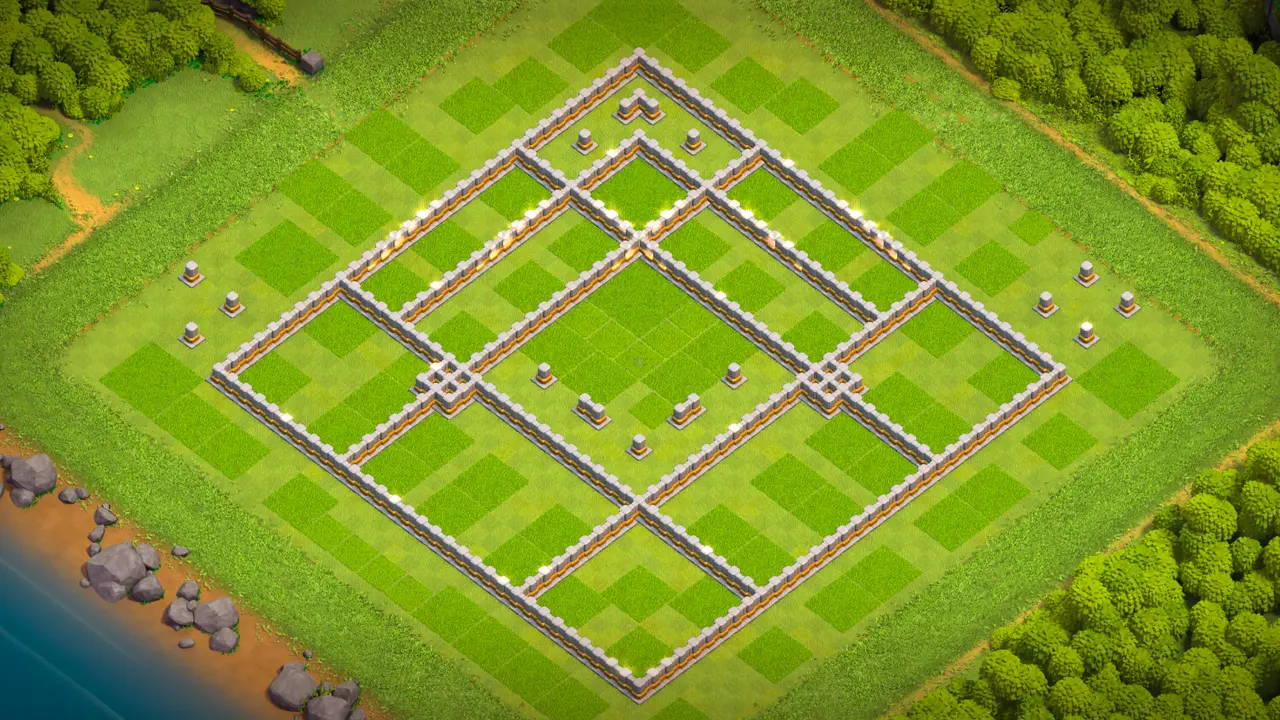 th11 anti 3 star hero hunter ranked base wall view - wall layout only for clash of clans town hall 11