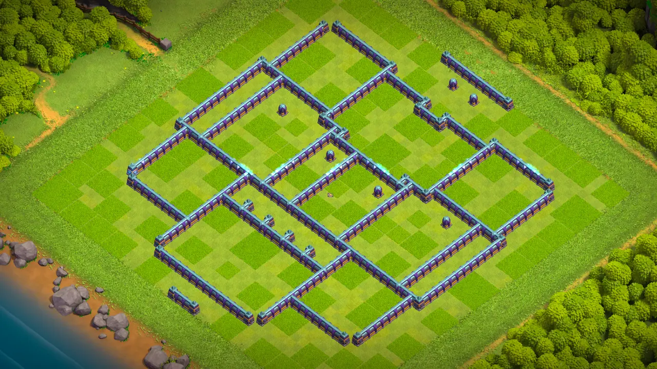 th15 anti-3 hot candle ranked base wall layout with copy link to clash of clans - tornado trap slows troops near the core