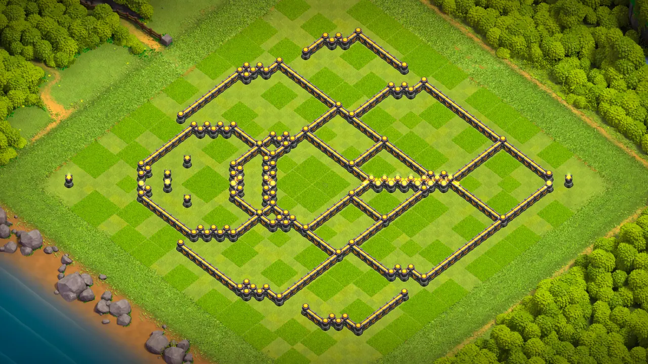 th17 anti-3 cake-a-pult base with copy link to clash of clans - wall view with side compartments and split wall pieces on the right